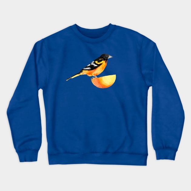 Oriole and Orange Crewneck Sweatshirt by Amy-Elyse Neer